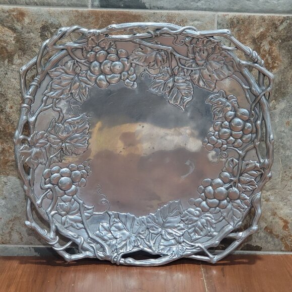 Arthur Court Large Grapevine Aluminum Tray Serving Platter1998 - Picture 1 of 12
